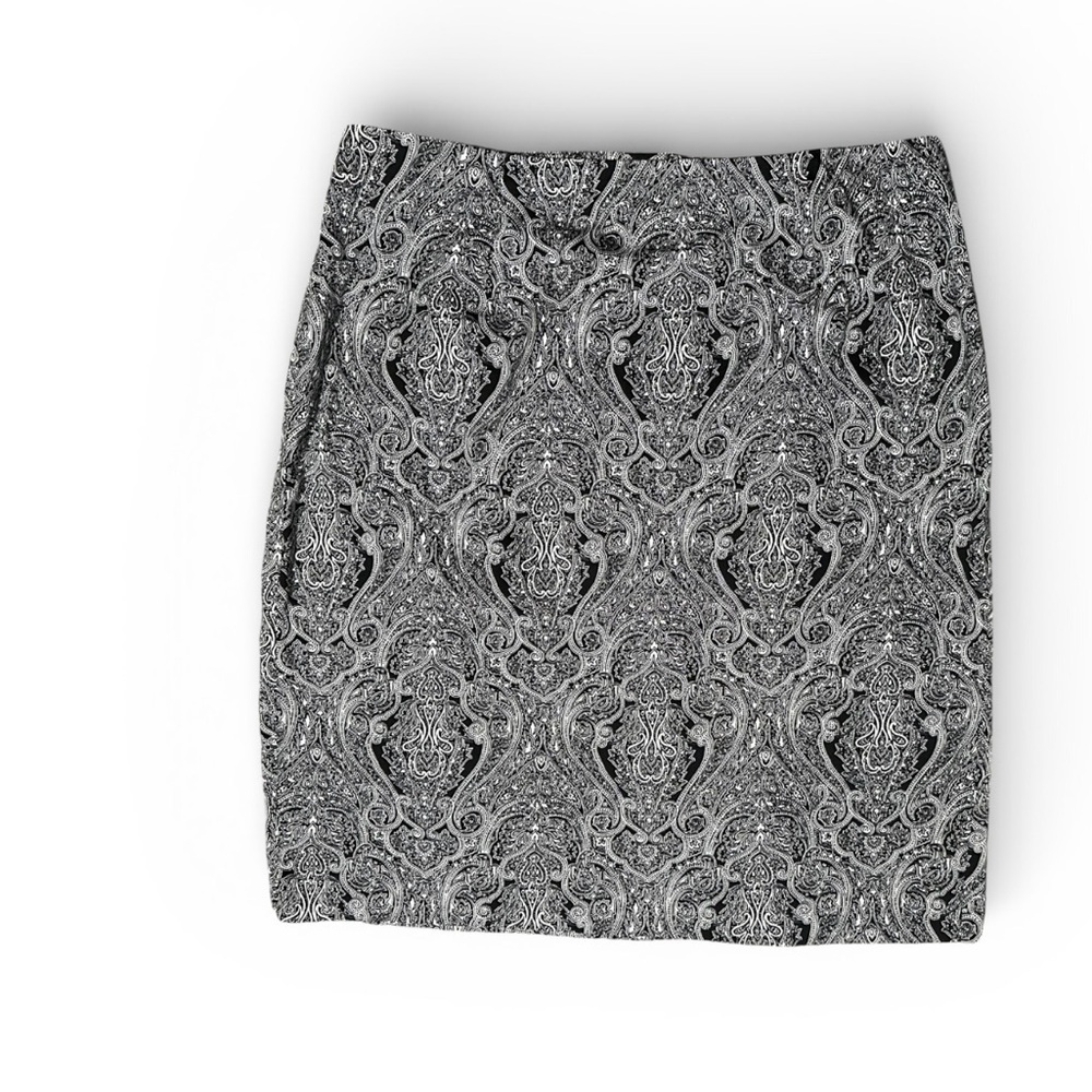 Talbots Black and Gray Paisley Pencil Skirt size 14W